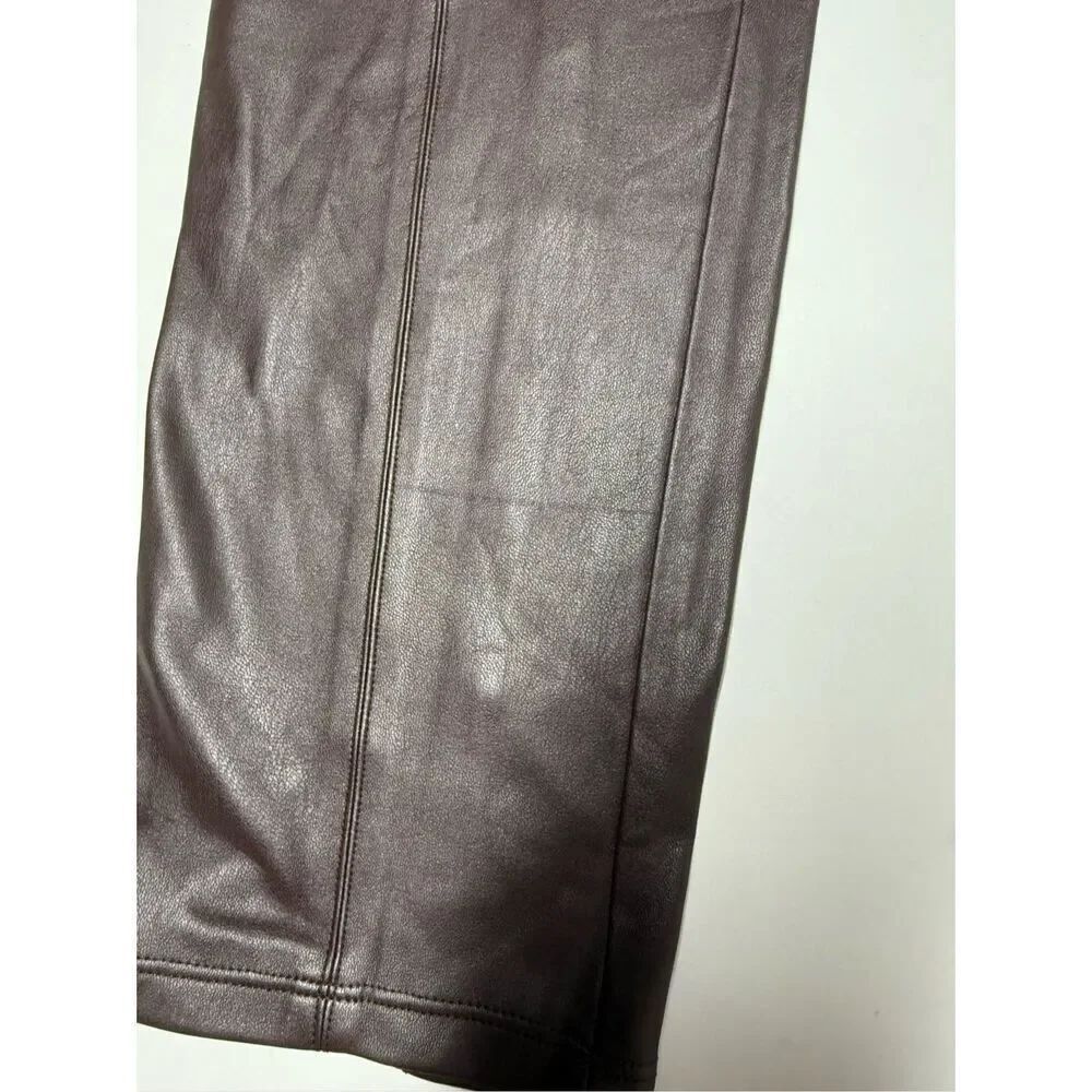 NWT Comma, Women’s Faux Leather Leggings Chocolate PullOn Size 12 European Brand - Picture 3 of 13